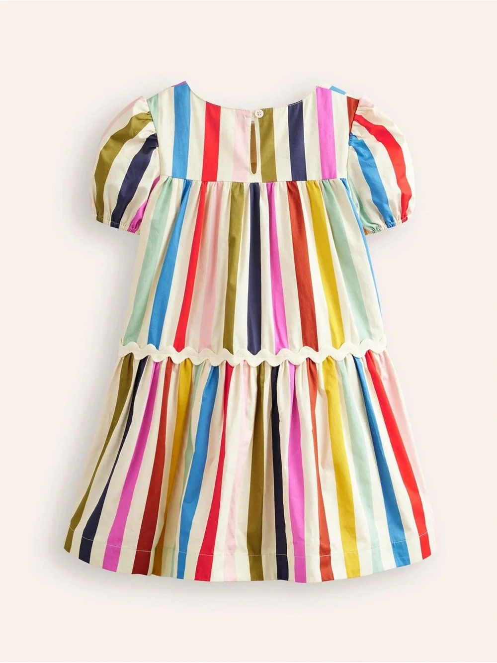 Boden Rainbow Stripe Tiered Dress — Multicolor